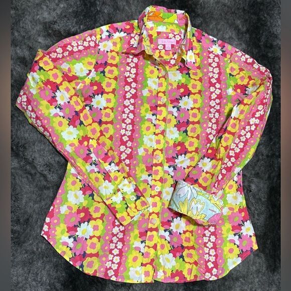 Lilly Pulitzer Y2K 6 Fitted Lightweight Long Sleeve ButtonUp Multicolor Shirt - Picture 12 of 12